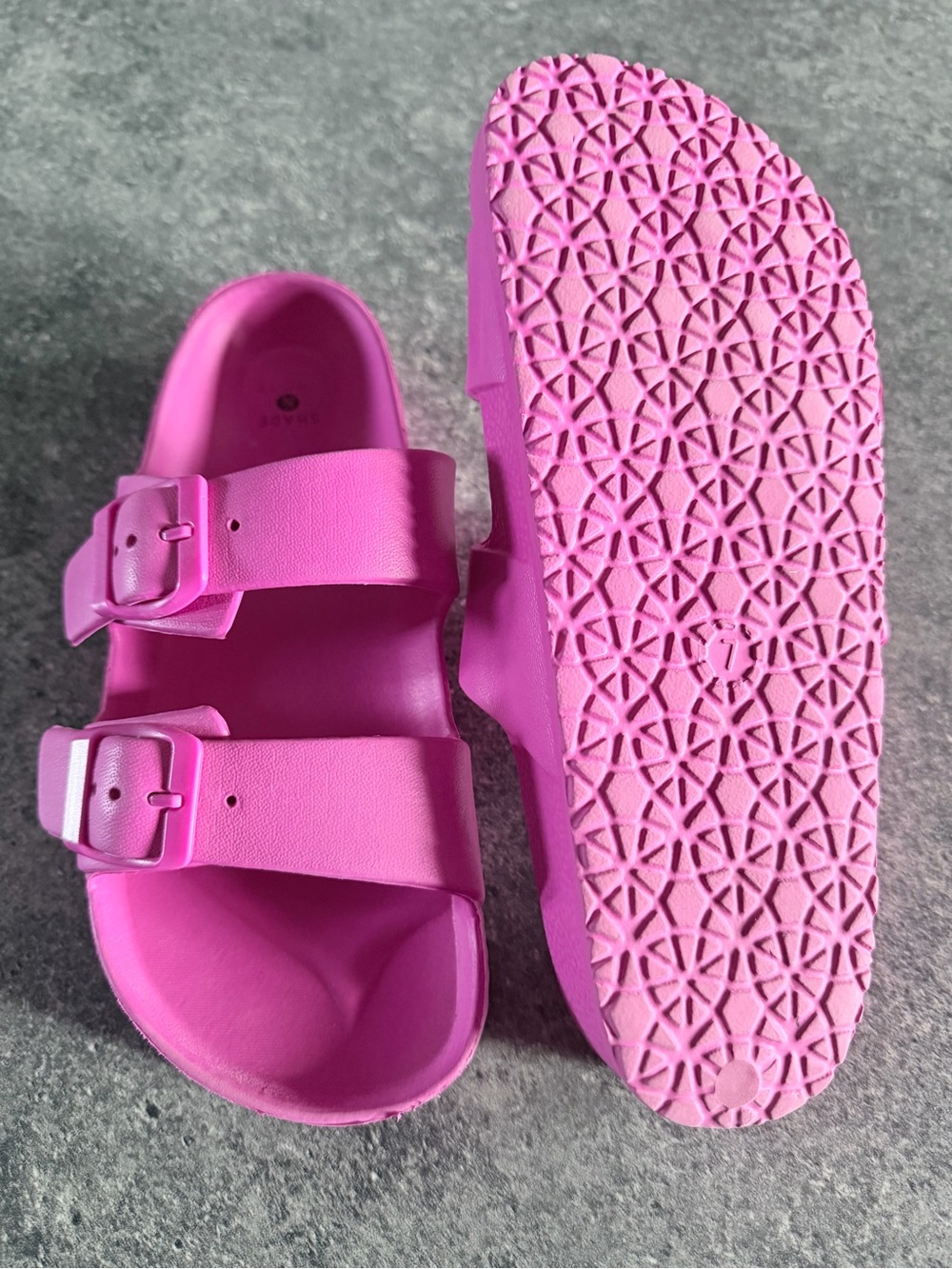 Women’s Double-Buckle Comfort Sandals in Bright Pink